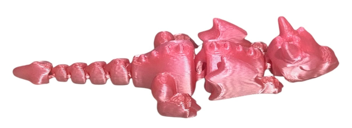 3D printed Lazy Dragon - 8-1/4" - Peach Blush