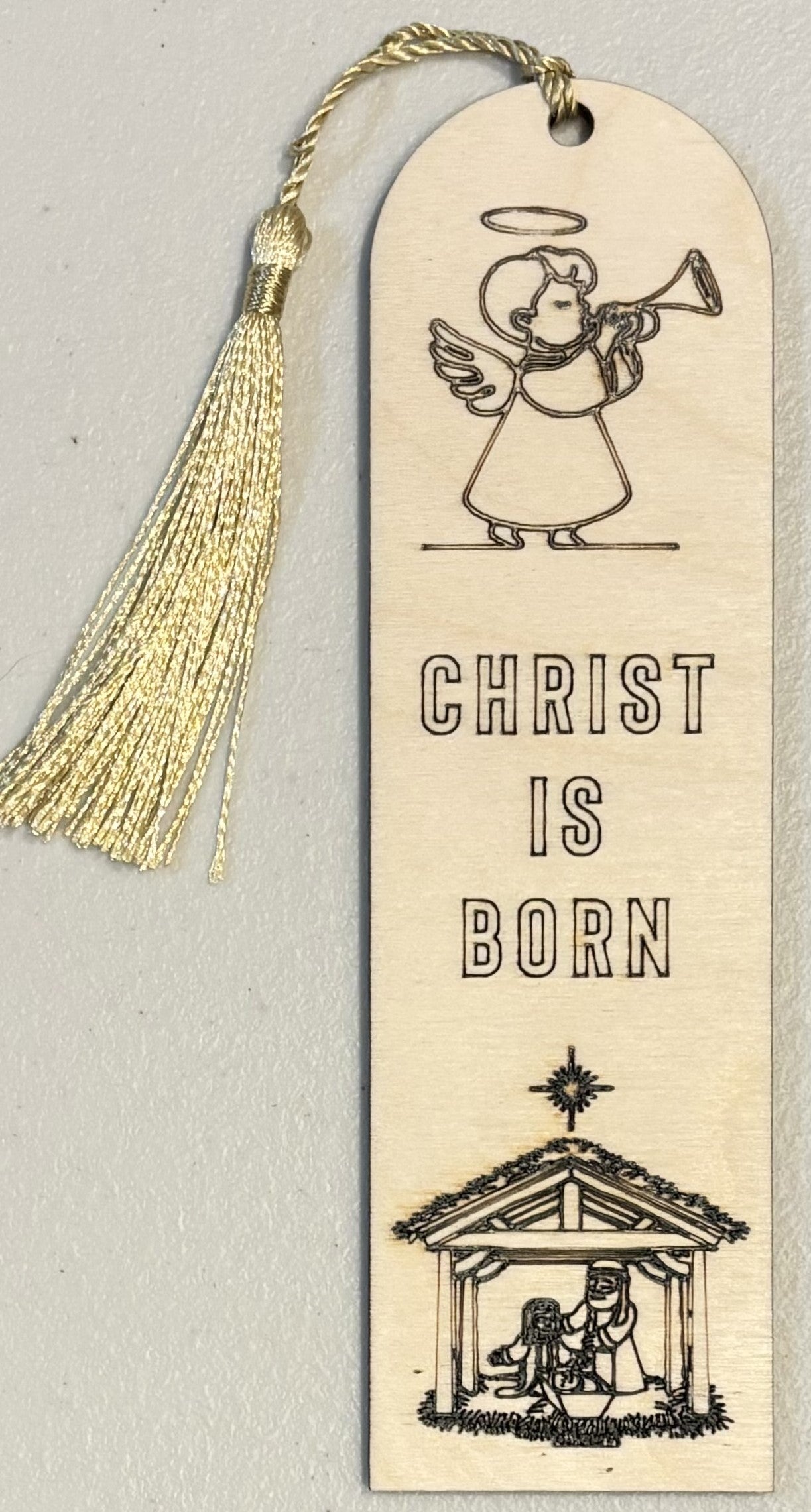 Wood Bookmark - Christ Is Born - B069