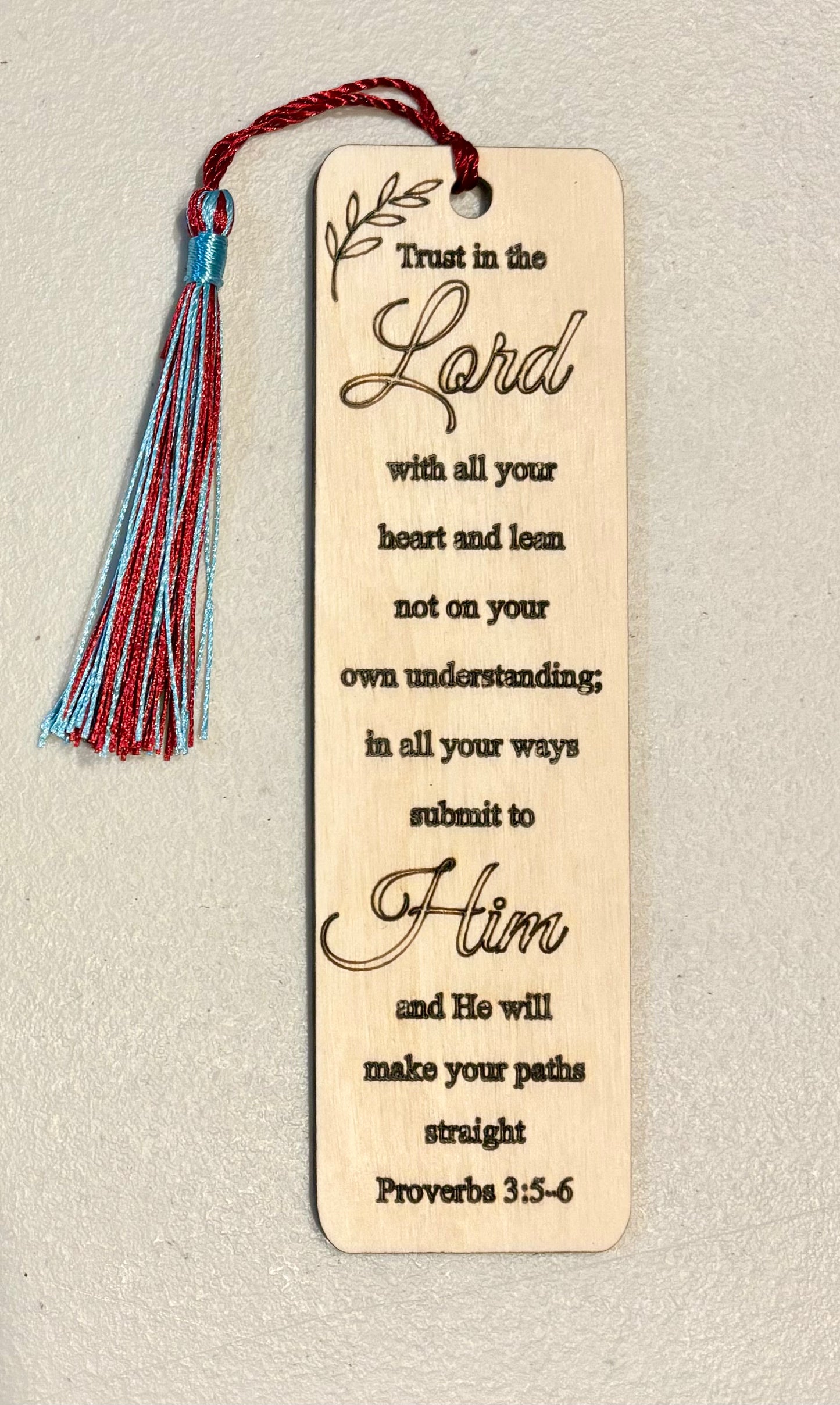 Wood Bookmark - Proverbs 3:5-6 - B072