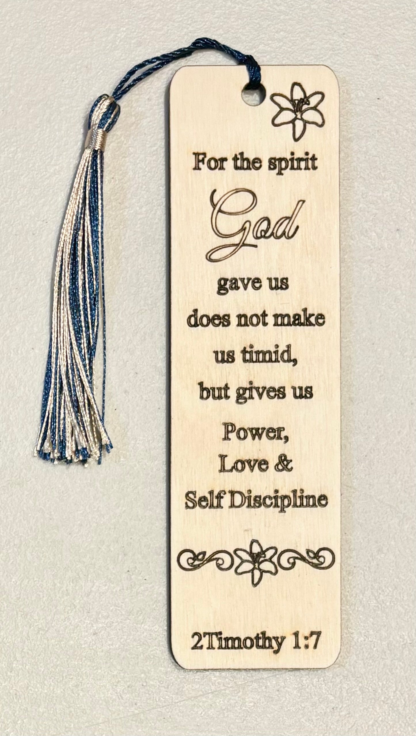 Wood Bookmark - 2 Timothy 1:7 - B073