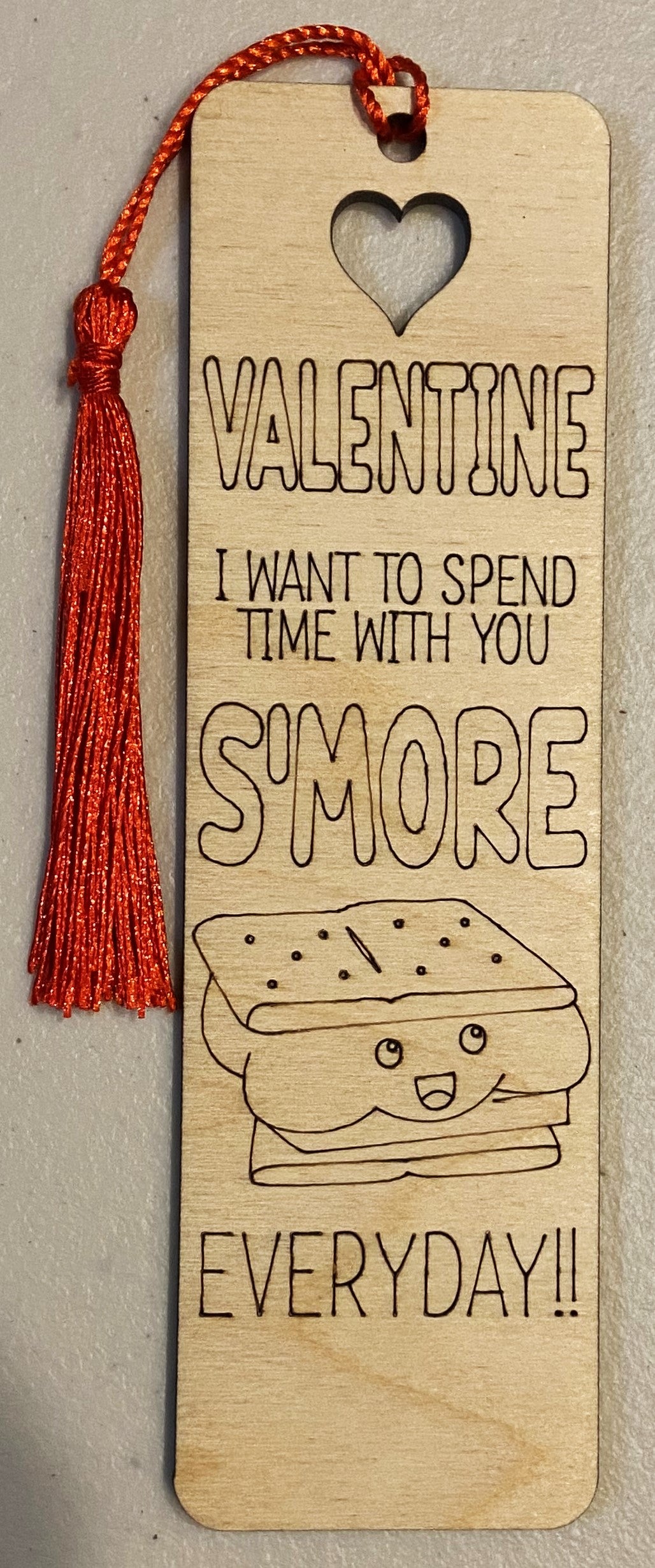 Wood Bookmark - Valentine Smore - B087