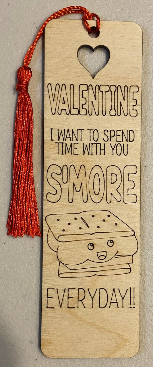 Wood Bookmark - Valentine Smore - B087