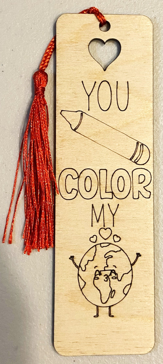 Wood Bookmark - Color My World - B089