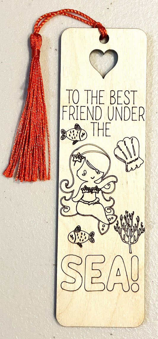 Wood Bookmark - Best Friend Under The Sea - B099