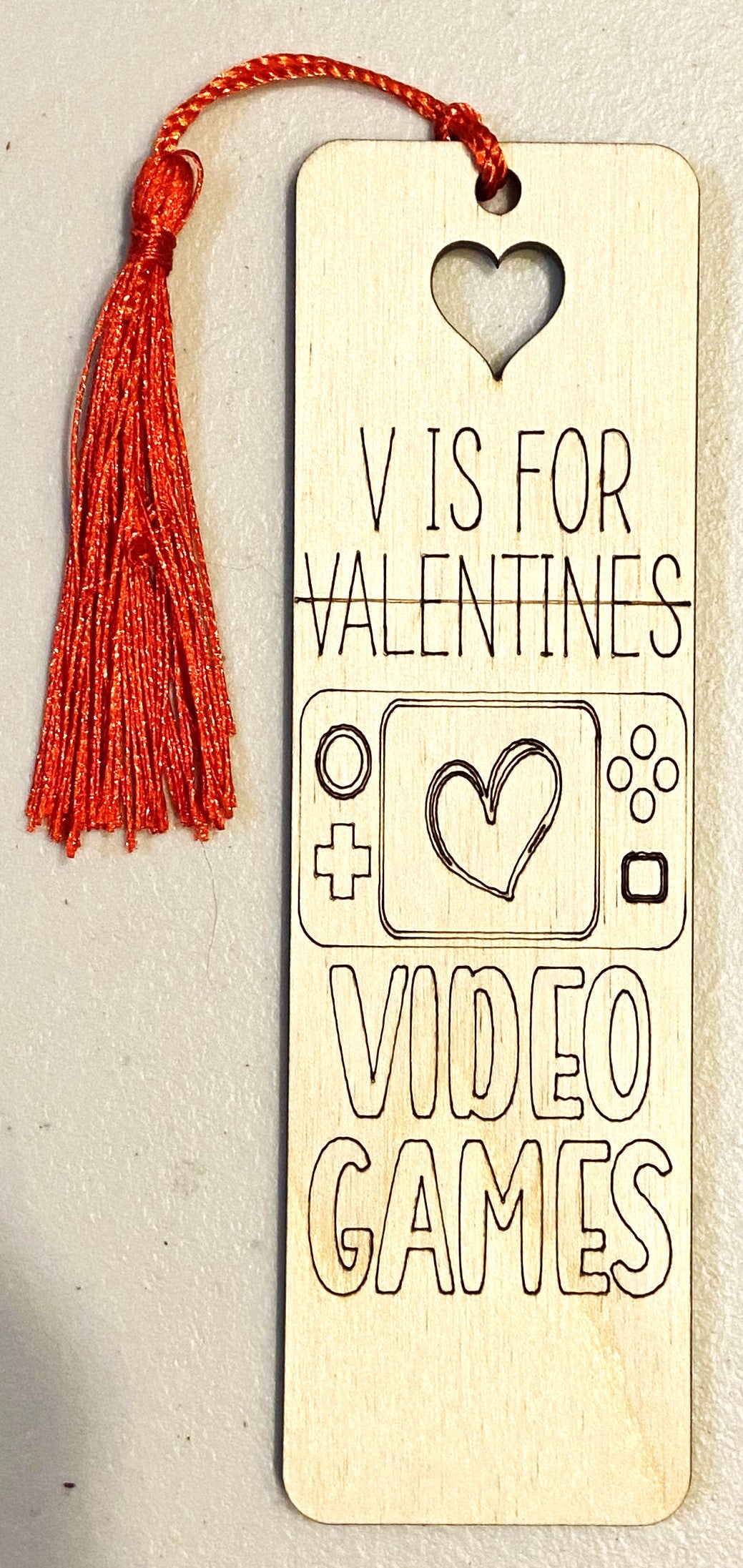Wood Bookmark - Valentine's Home Run - B108