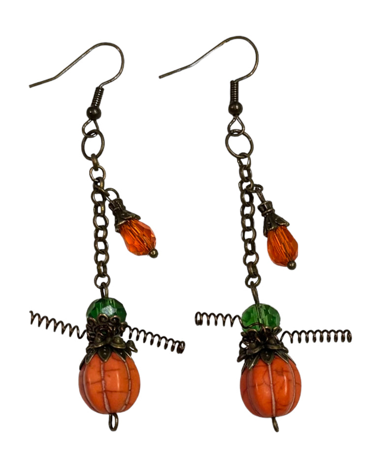Pumpkin Bead Earrings