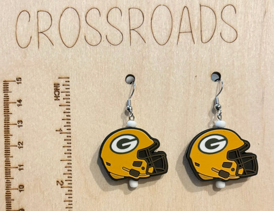 Focal Bead Earrings - Packers Helmet - BE178