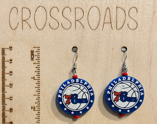Focal Bead Earrings - 76ers - BE179