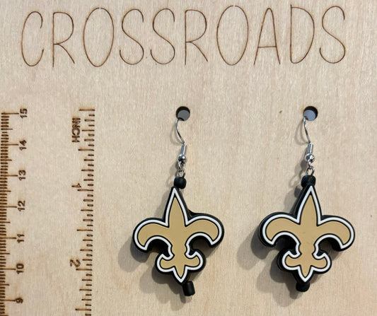 Focal Bead Earrings - Fluer De Lis - BE181