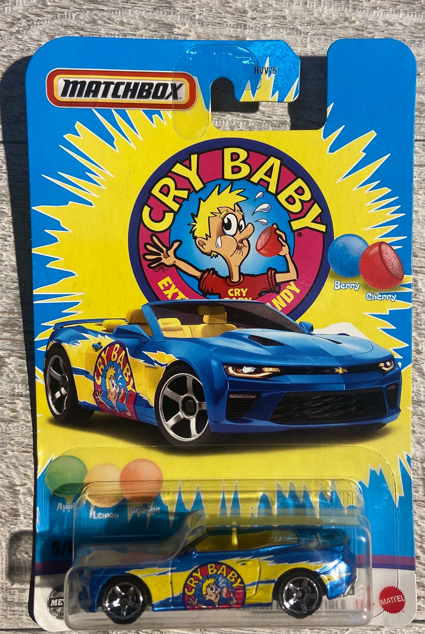 2025 Matchbox Candy Car #5 16 Chevy Camaro Convertible CRY BABY