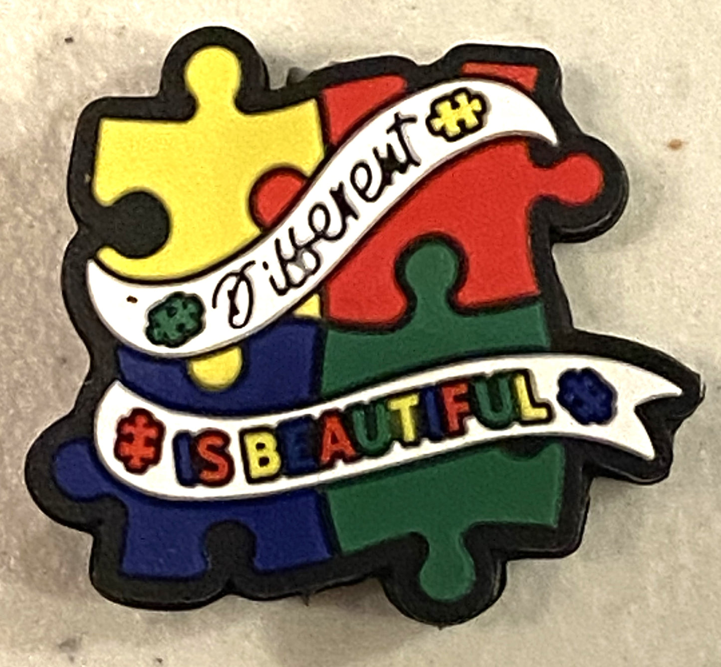 Silicone Focal Bead - Autism Different is Beautiful - #FB021