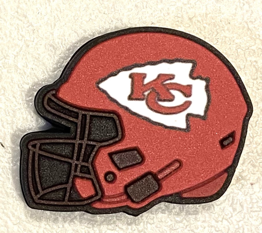 Silicone Focal Bead - Chiefs Helmet - #FB138