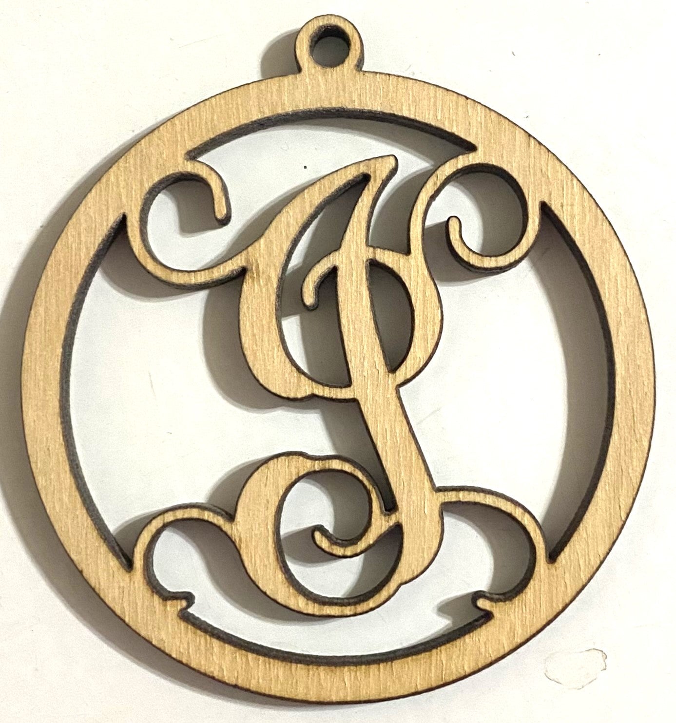 Ready to Paint Shape - 1/8" Birch - Monogram Ornament "I" S130