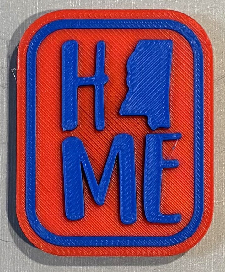 Mississippi Home Magnet 1.9" x 1.6" Blue over Red