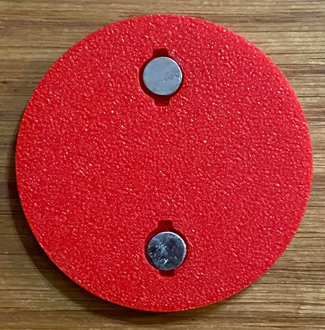 2-3/8" Zip Code Magnet - 39111 Magee, MS - Gray over Red