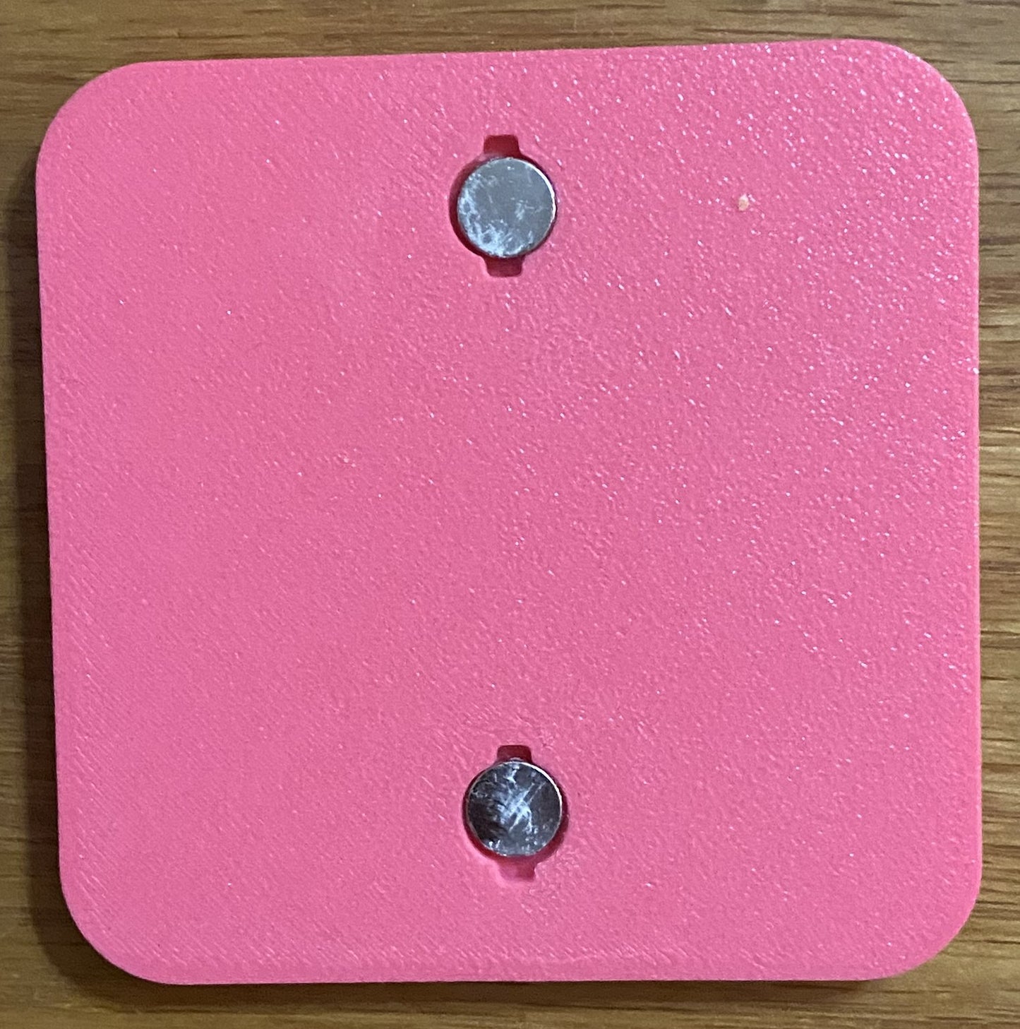 Fridge Magnet - 3" x 3" - Walk By Faith - White over Pink