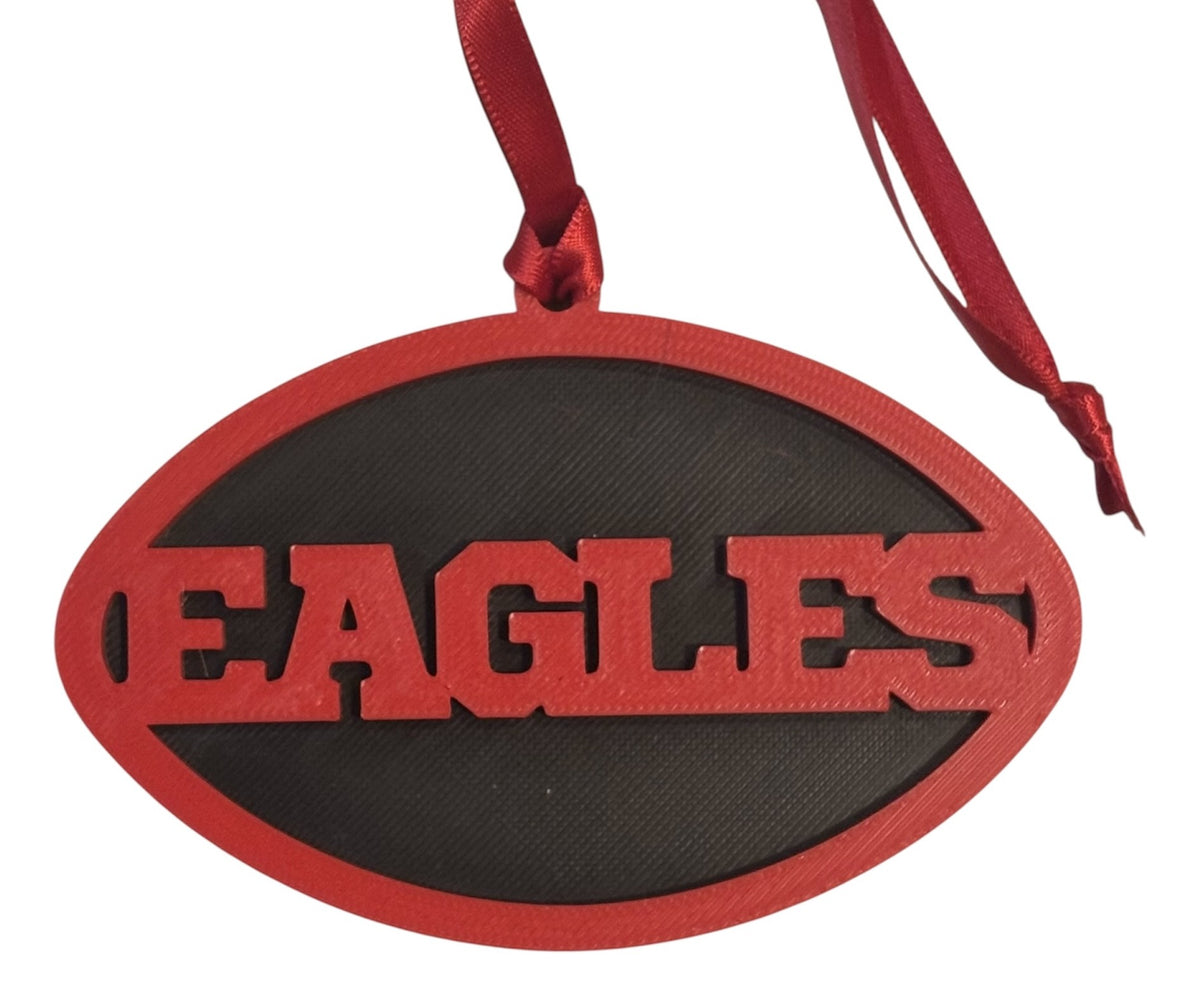 3D Printed 4" Ornament - Eagles - Red over Black