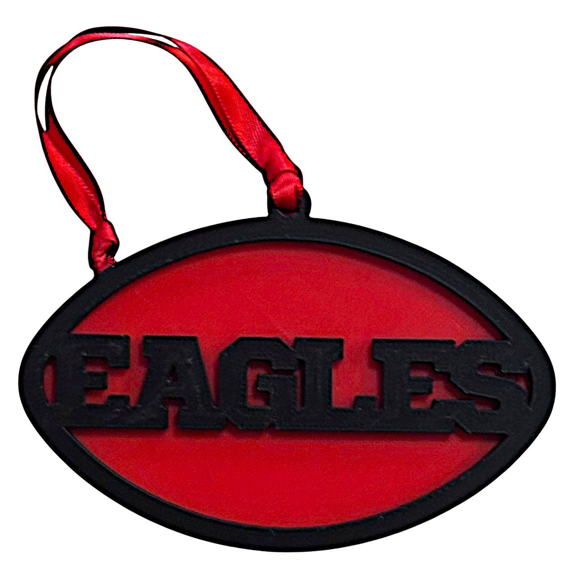 3D Printed 4" Ornament - Eagles - Black over Red