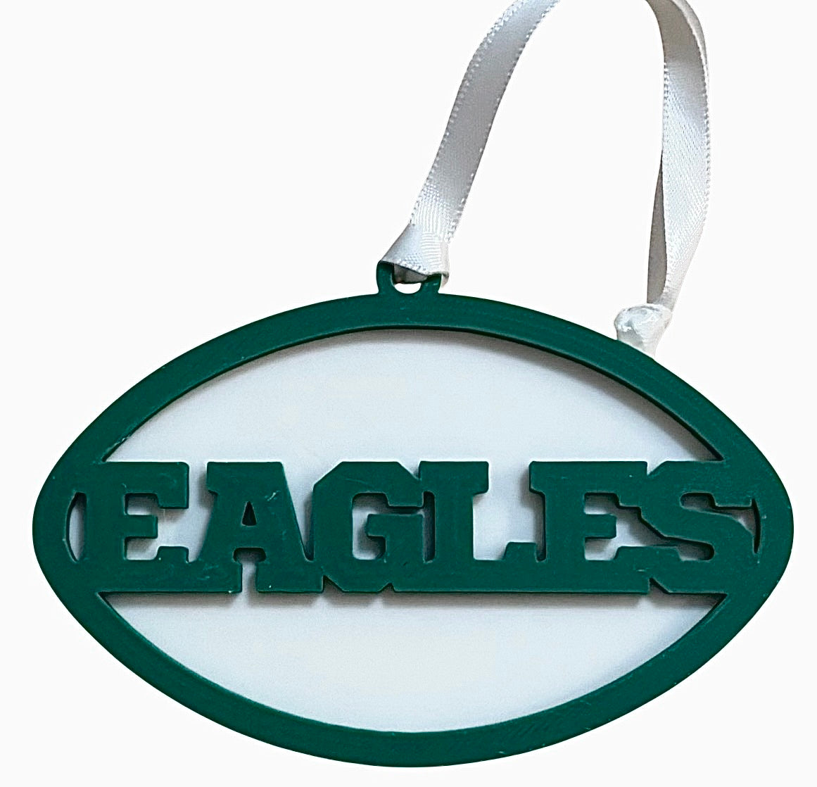 3D Printed 4" Ornament - Eagles - Mistletoe over White