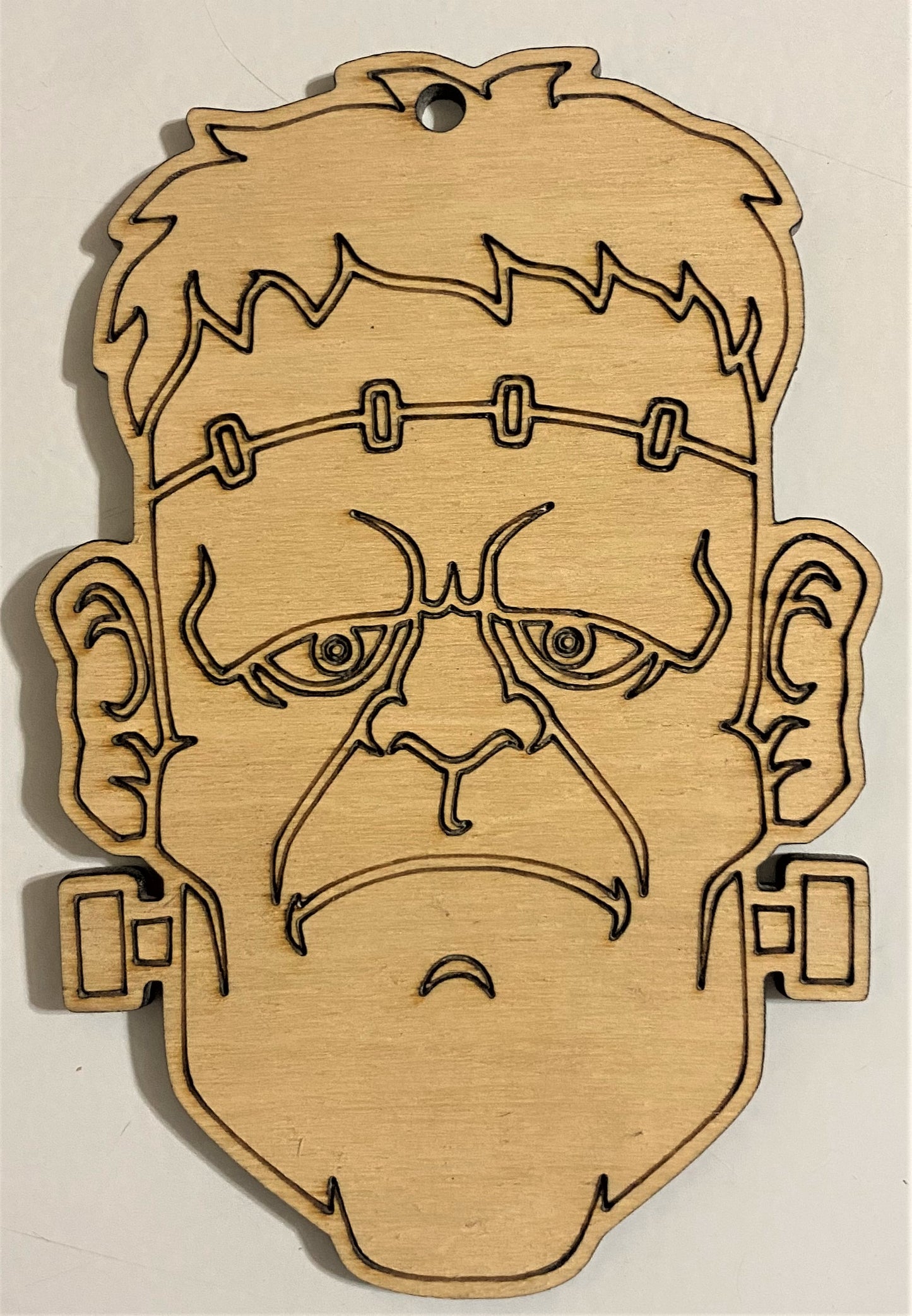 Ready to Paint Shape - 1/8"or 1/4" Birch - Frankenstein Face - S063