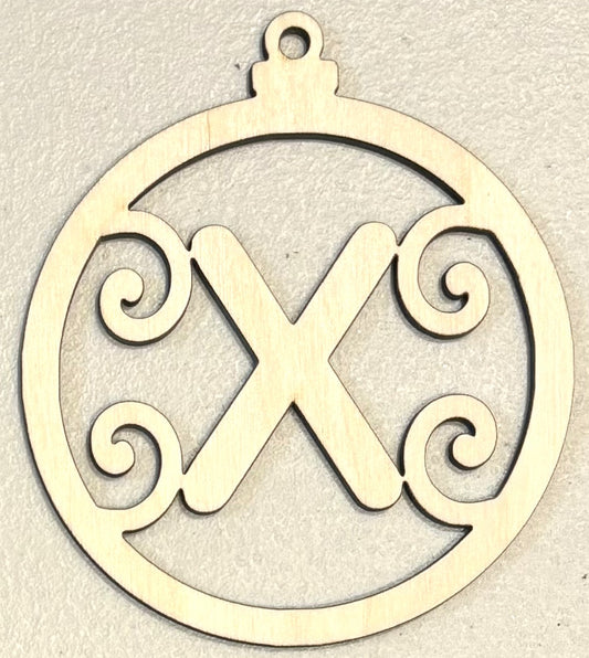 Ready to Paint Ornament - 1/8" Plywood - "X" Ornament - S387