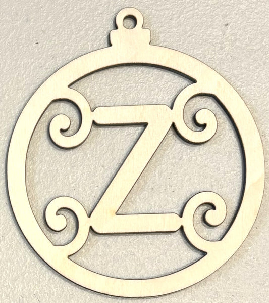 Ready to Paint Ornament - 1/8" Plywood - "Z" Ornament - S389