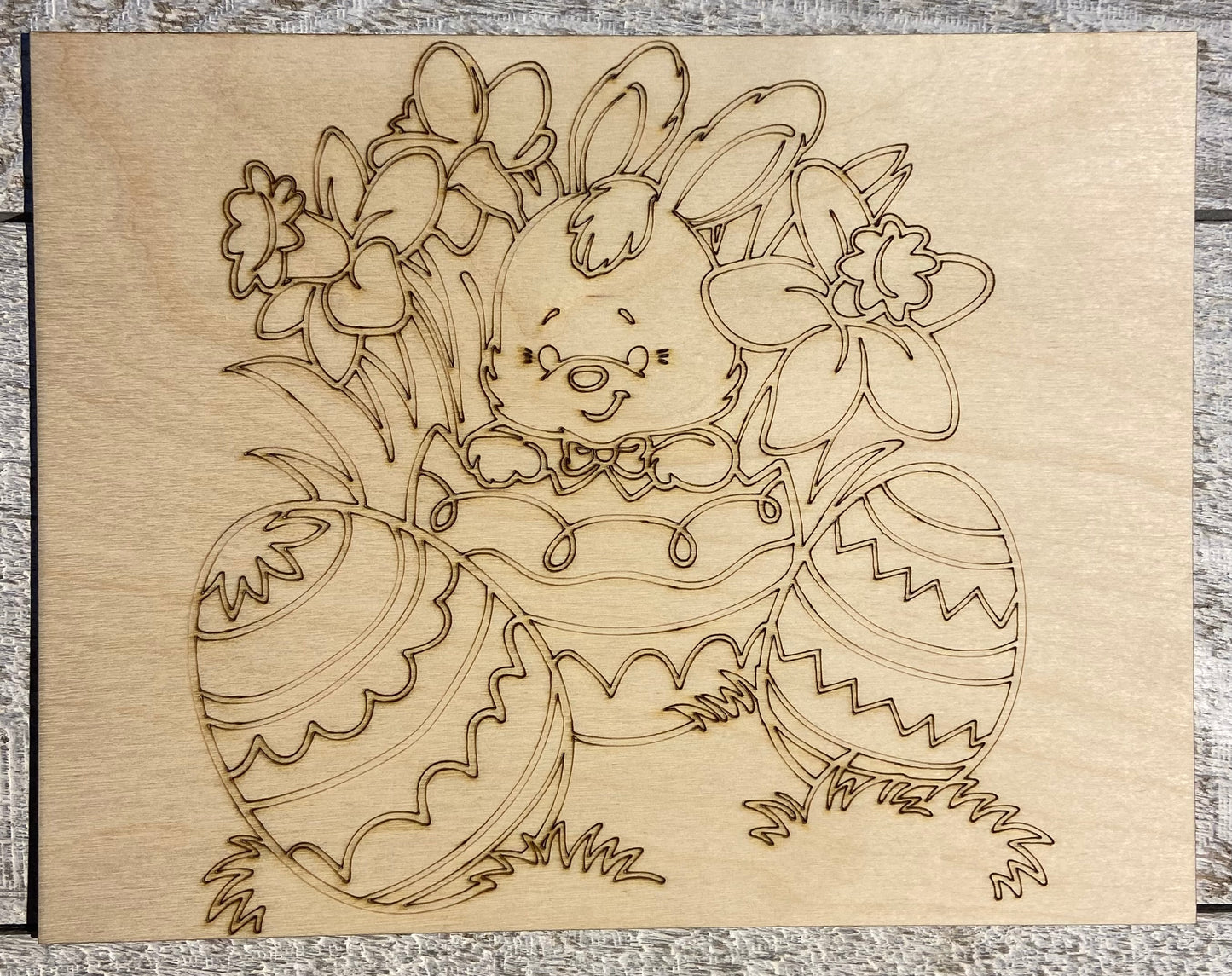 Wood Coloring Board - 1/8" Plywood - 7x9 Bunny Hatchling