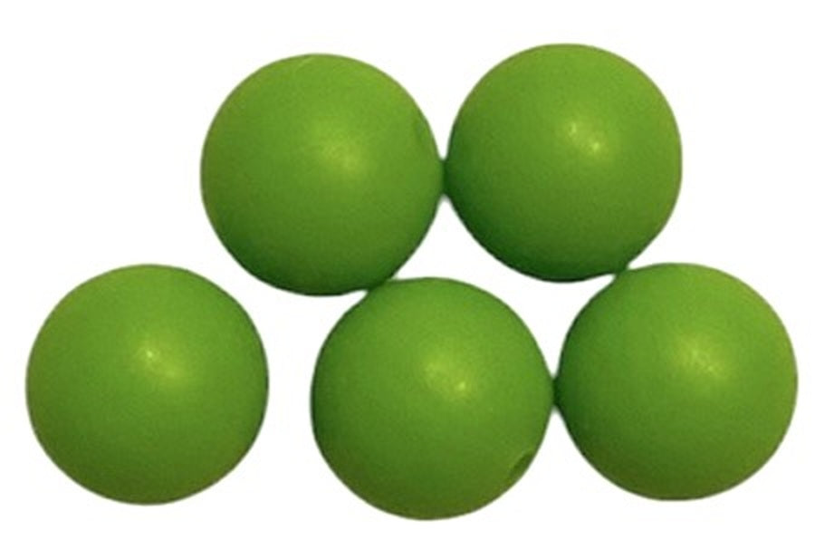 15mm Round Silicone Beads 5/pack - Chartreuse - SB006
