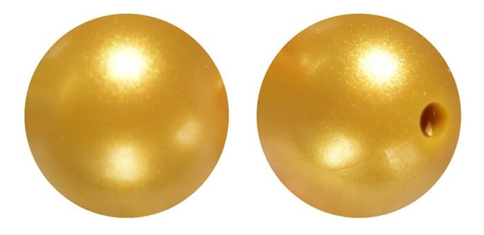 15mm Metallic Silicone Beads 5/pack - Gold - SB124