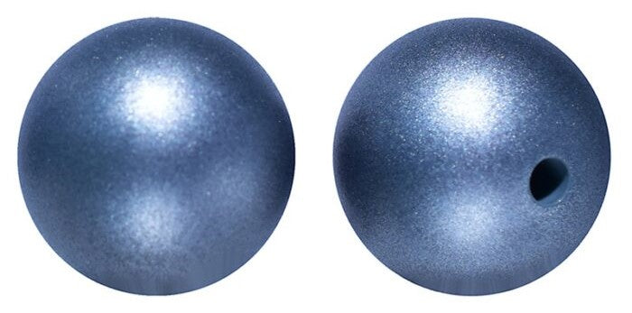 15mm Metallic Silicone Beads 5/pack - Blue - SB131