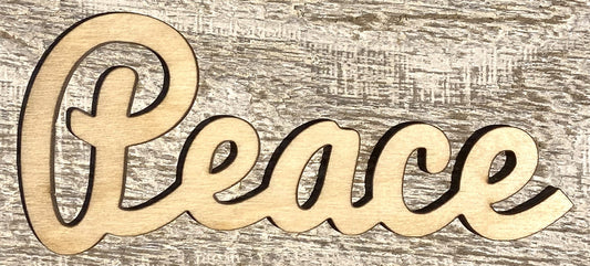 Unfinished 1/8" Plywood Word - Peace - #W003
