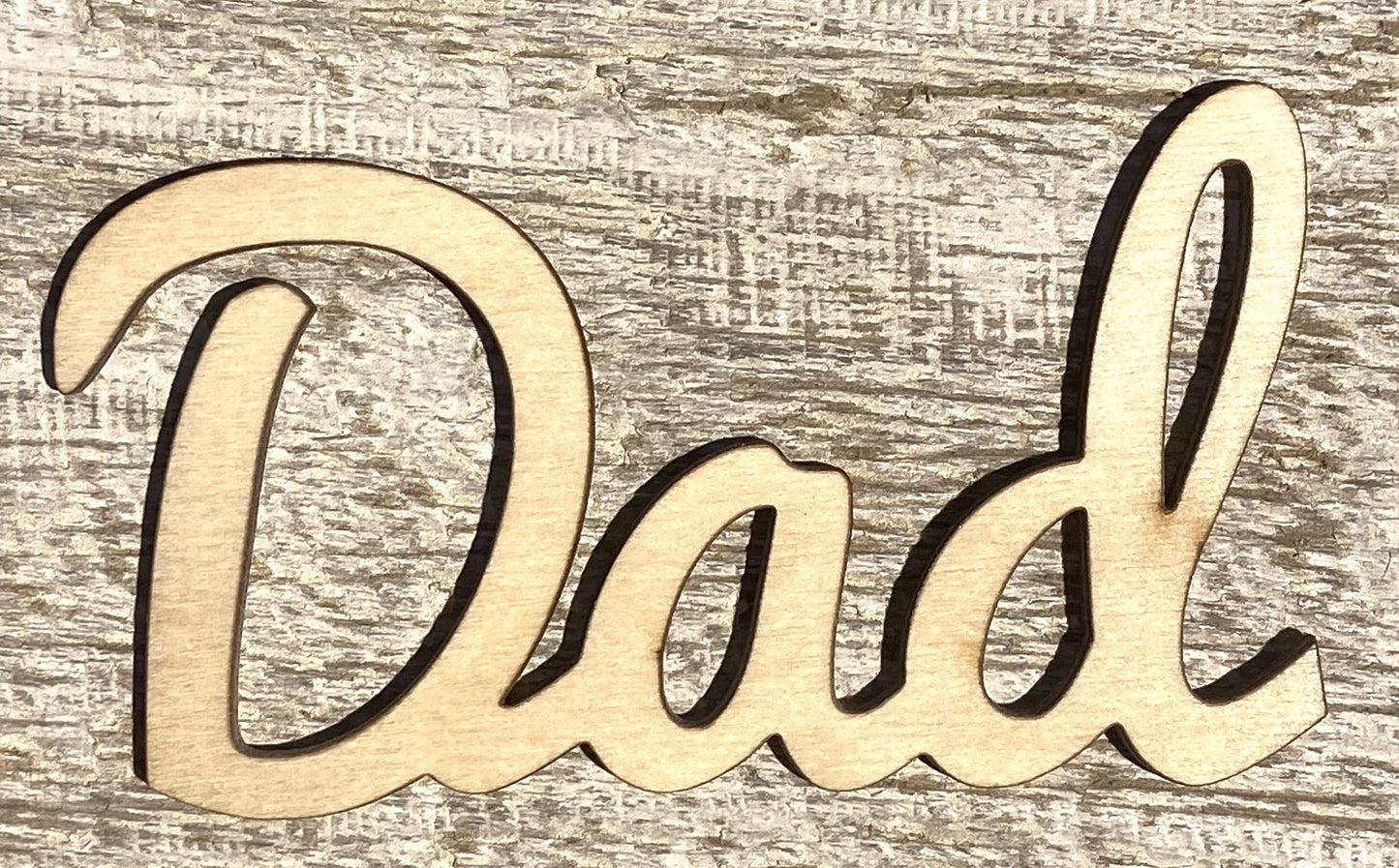 Unfinished 1/8" Plywood Word - Dad - #W004