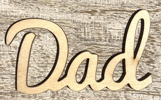 Unfinished 1/8" Plywood Word - Dad - #W004