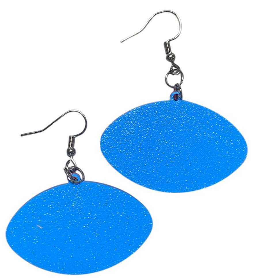 3D Printed Earrings - 1.2" x 1.75" - Rebels - Red over Cyan