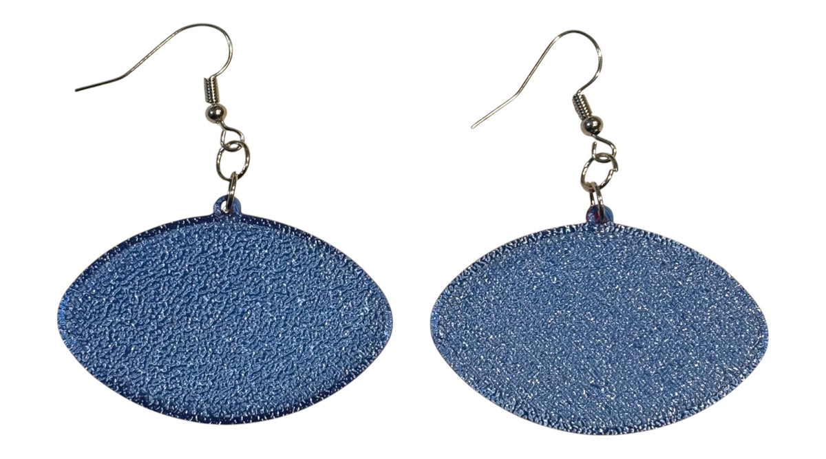 3D Printed Earrings - 1.2" x 1.75" - Rebels - Red over Blue Silk (Copy)
