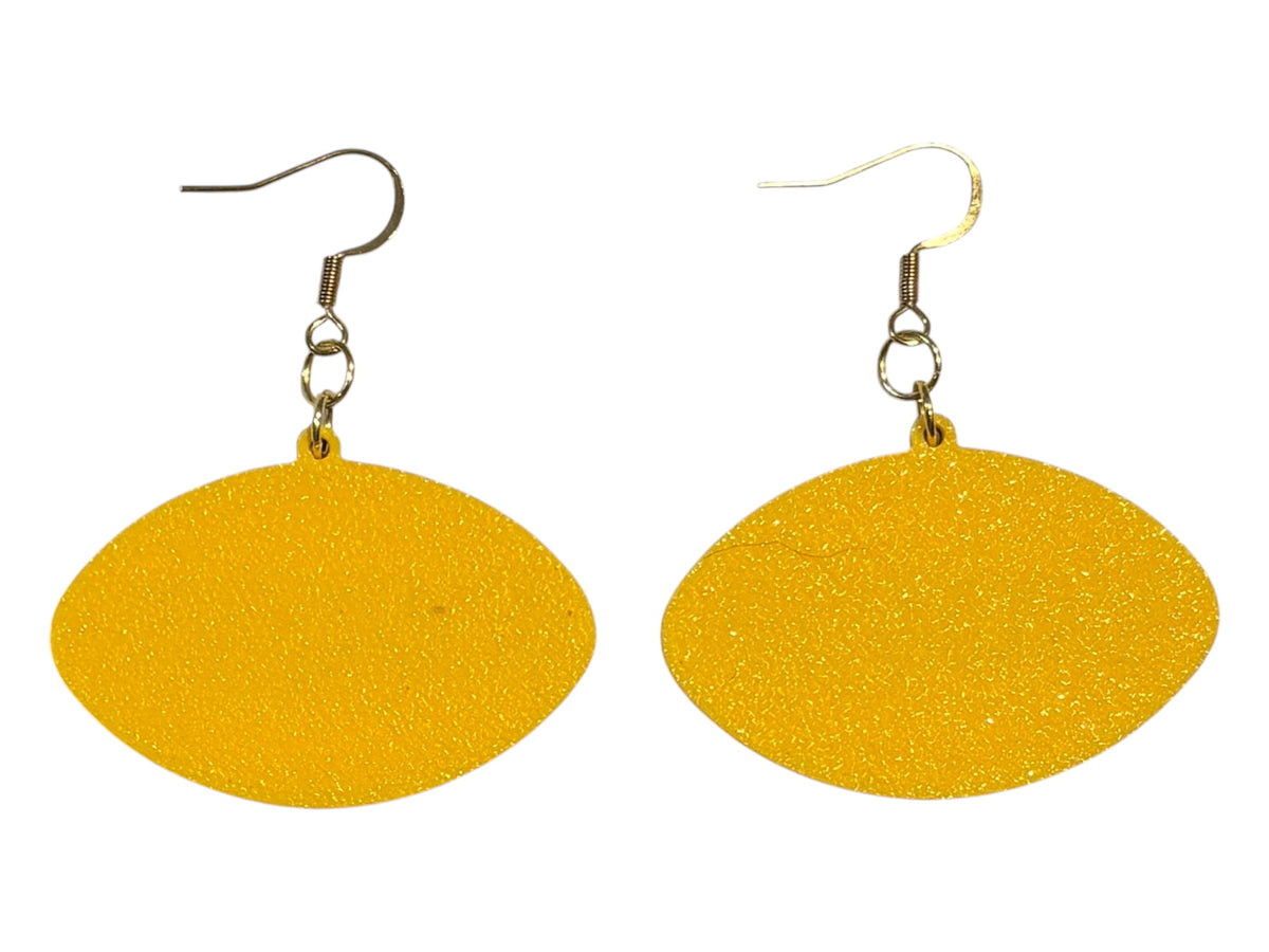3D Printed Earrings - 1.2" x 1.75" Tigers - Indigo over Sunflower