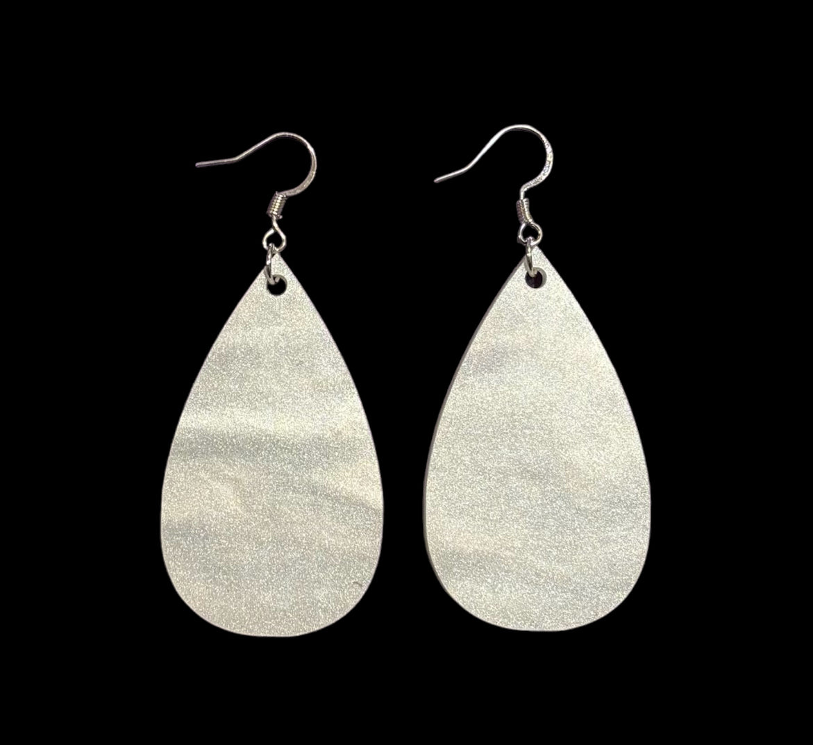 Teardrop Earrings, Acrylic White Pearl