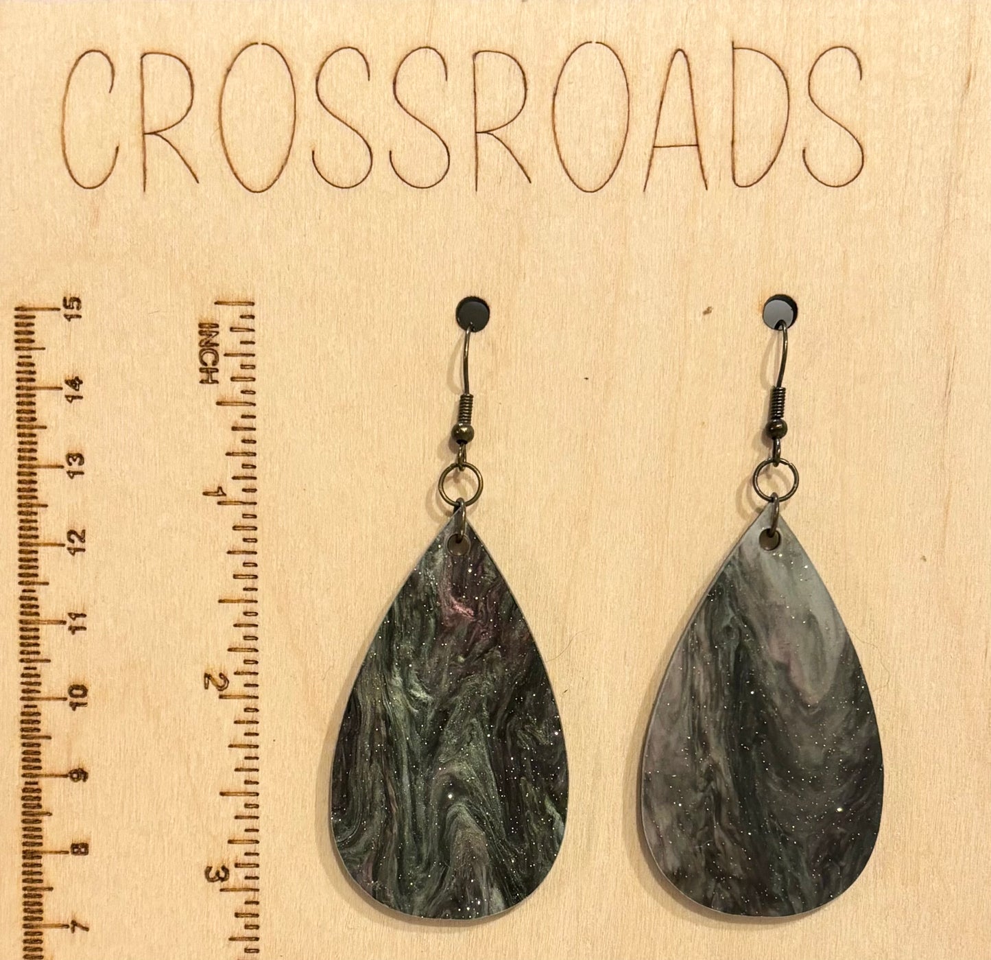 Teardrop Earrings - Acrylic - Deep Galaxy