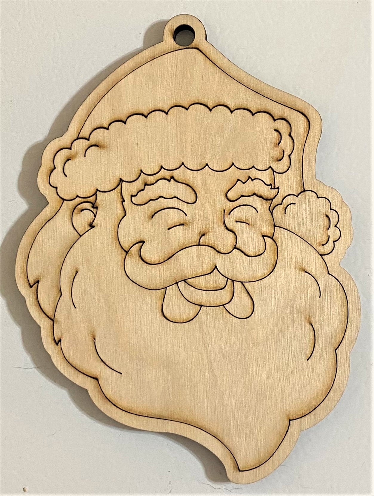 Ready to Paint Shape - 1/8" Birch - Santa Head - S001