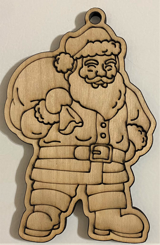 Ready to Paint Shape - 1/8" Birch - Santa 1 - S009