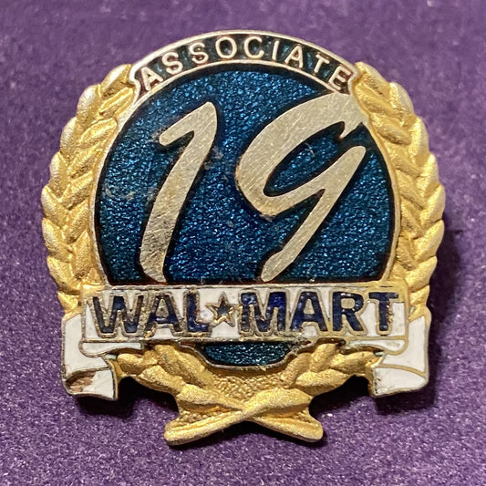 Lapel Pin 1" x 1." Walmart Associate 19