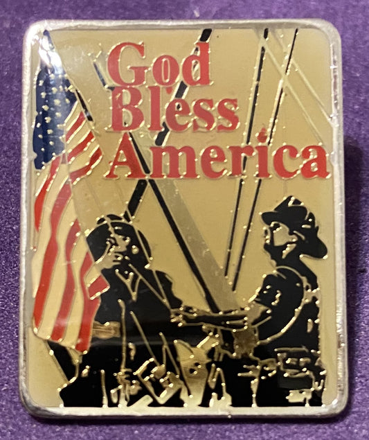 Lapel Pin 1.125" x 0.875" Walmart God Bless America