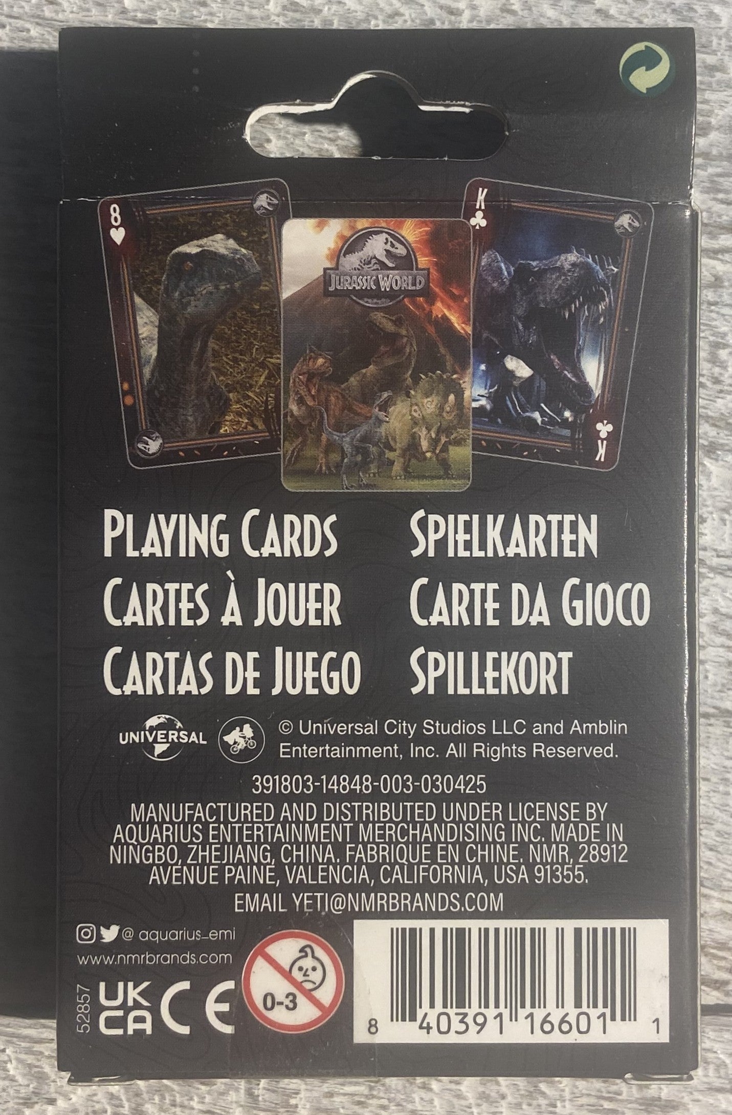 Jurassic World - Playing Cards