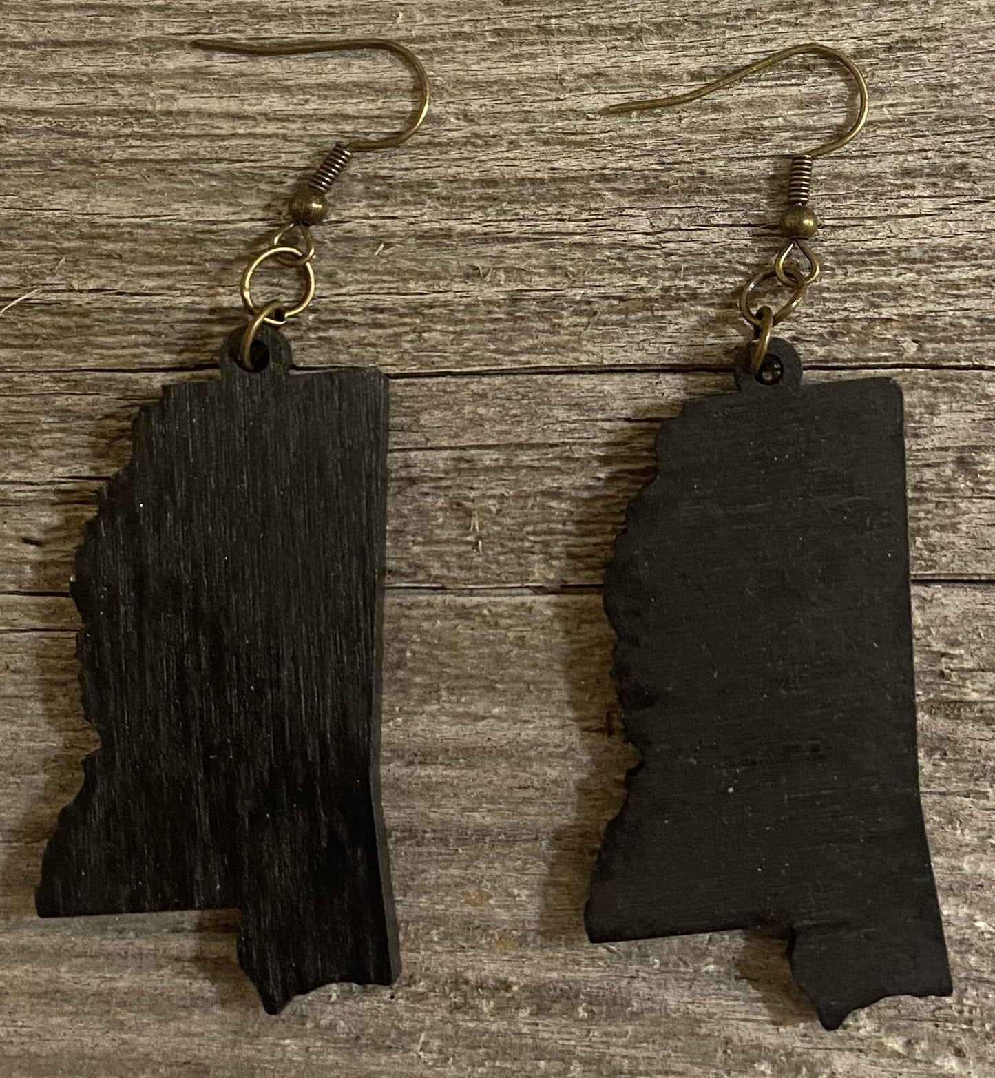 Mississippi Wood Earrings, Black