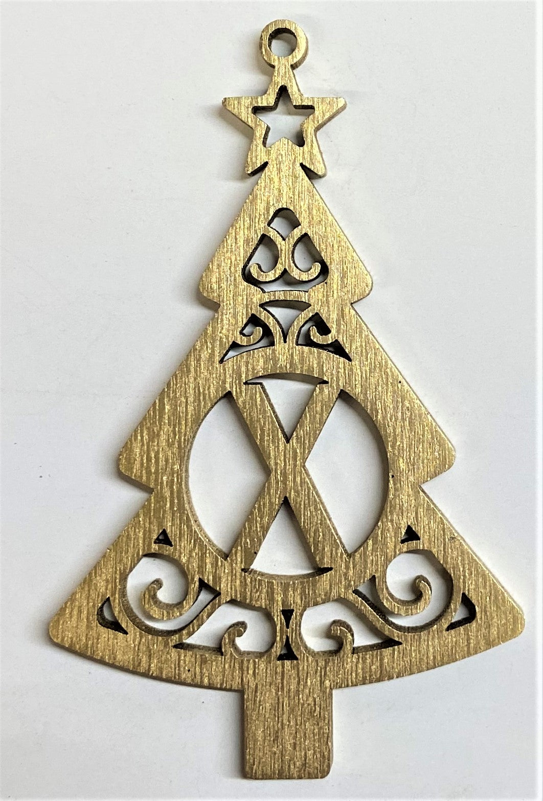 4" Monogram Christmas Tree Ornament X - Gold