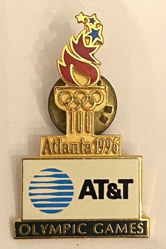 Lapel Pin 1.5" x 0.75" AT&T 1996 Atlanta Olympics