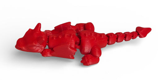 3D printed 4" Lazy Dragon Red