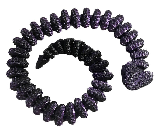 3D printed Large Bush Viper - 28" - Purple Black