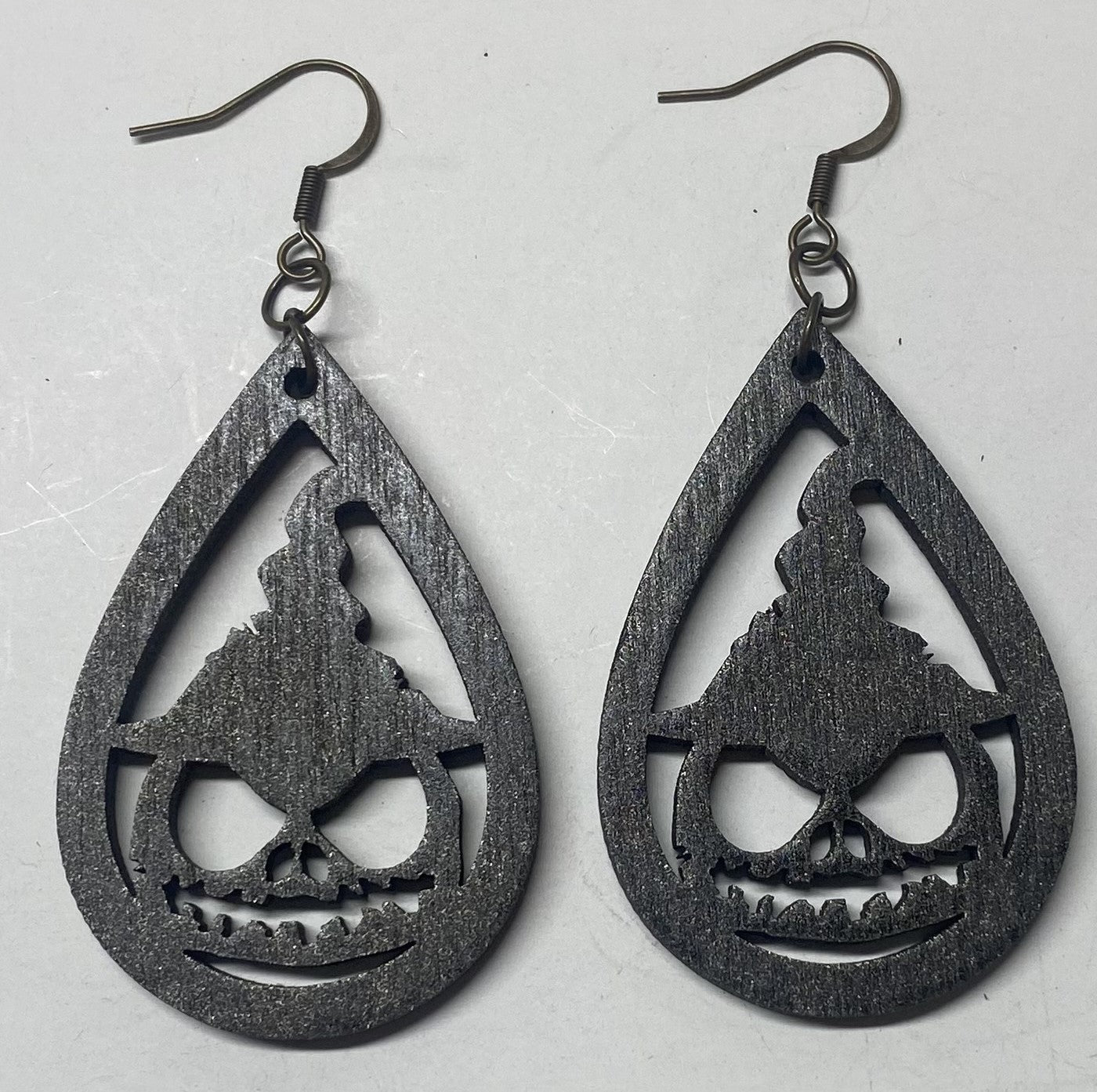 Monster Wood Earrings, Oil Rubbed Bronze