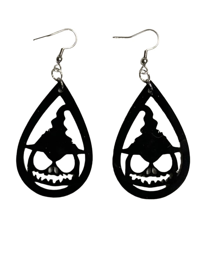 Monster Teardrop Acrylic Earrings, Black